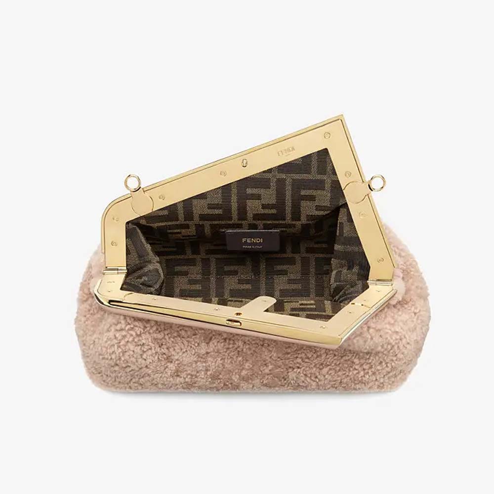 FENDI FIRST SMALL Pink Sheepskin Bag Fendi