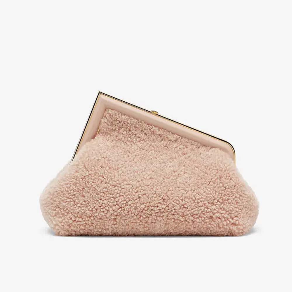 FENDI FIRST SMALL Pink Sheepskin Bag Fendi