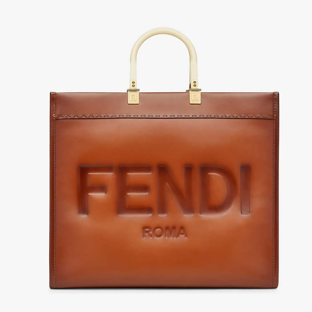 FENDI SUNSHINE LARGE Natural Coloured Leather Shopper Fendi