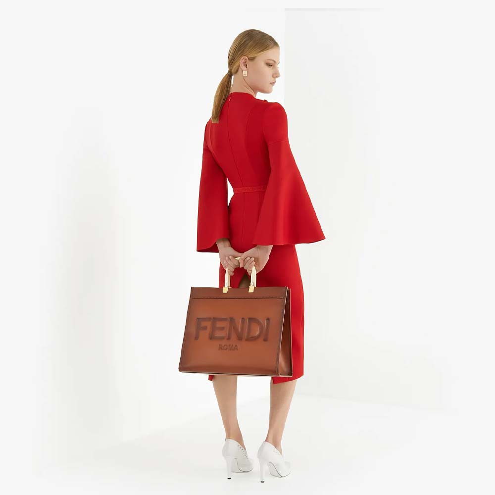 FENDI SUNSHINE LARGE Natural Coloured Leather Shopper Fendi