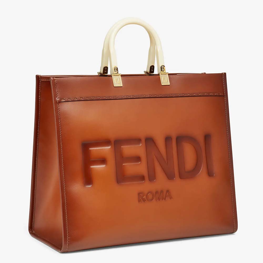 FENDI SUNSHINE LARGE Natural Coloured Leather Shopper Fendi