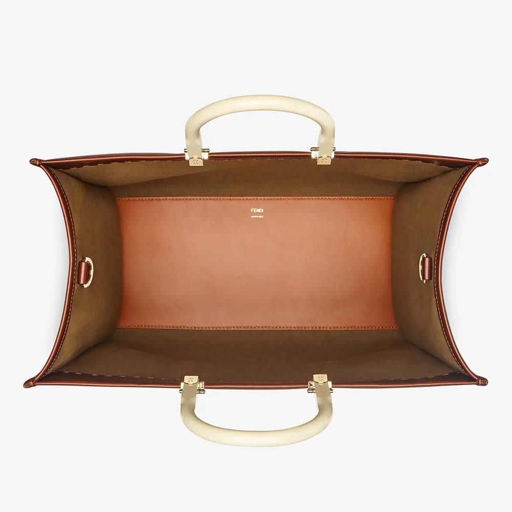 FENDI SUNSHINE LARGE Natural Coloured Leather Shopper Fendi