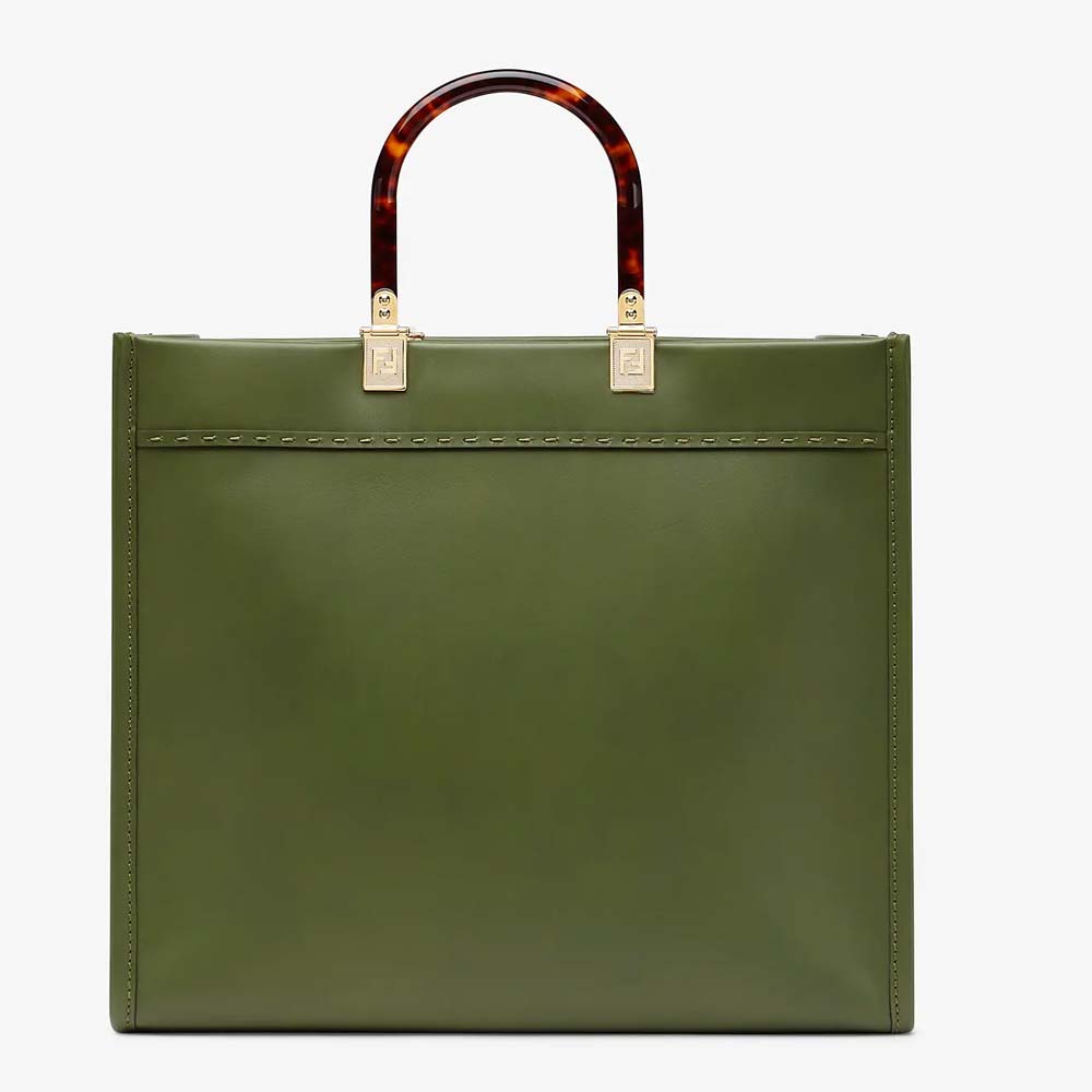 FENDI SUNSHINE MEDIUM Green Leather Bag Fendi
