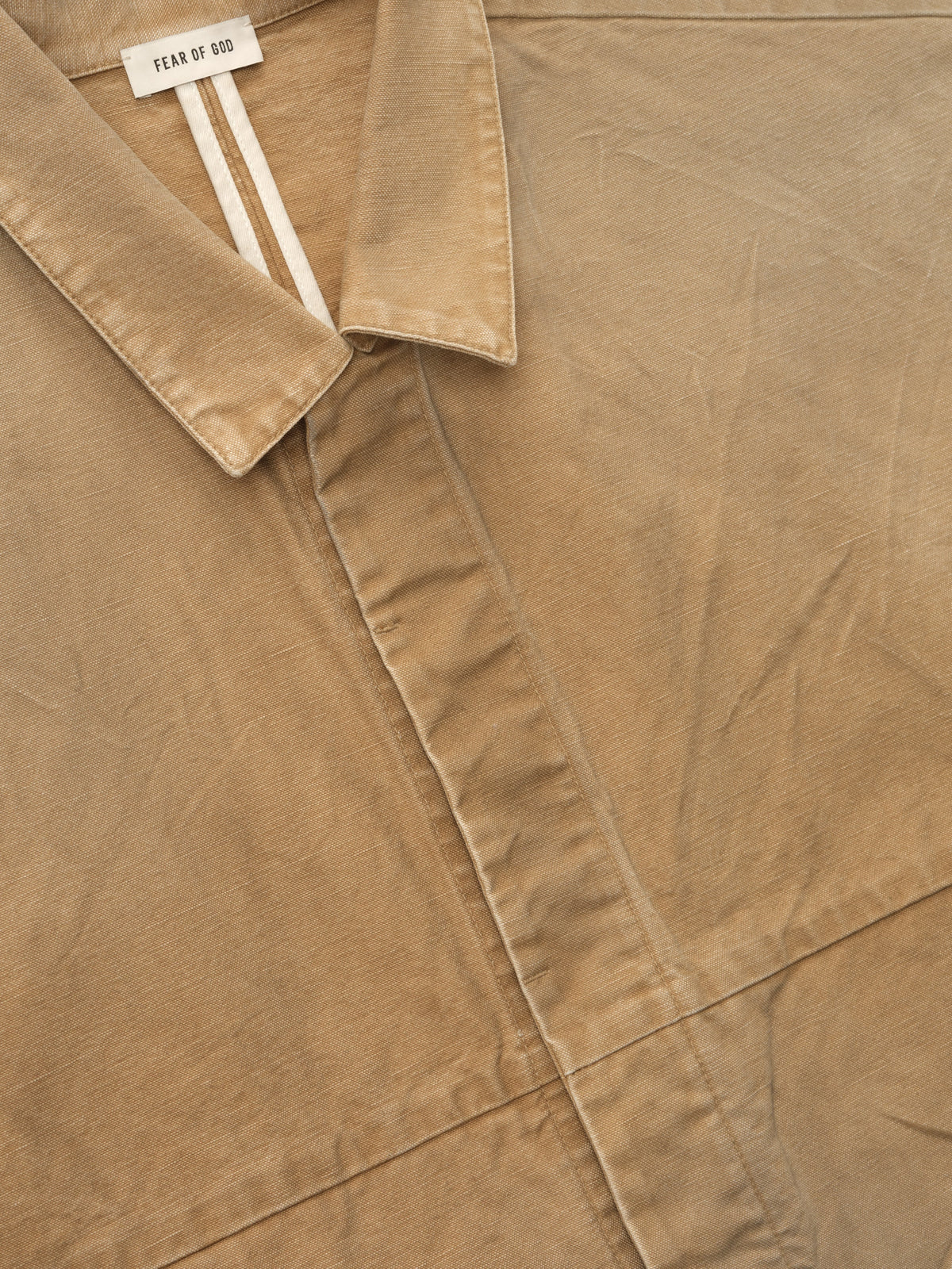 Fear of God Japanese 100% Cotton Canvas Utility Jacket Sun-Faded Tan BagAg