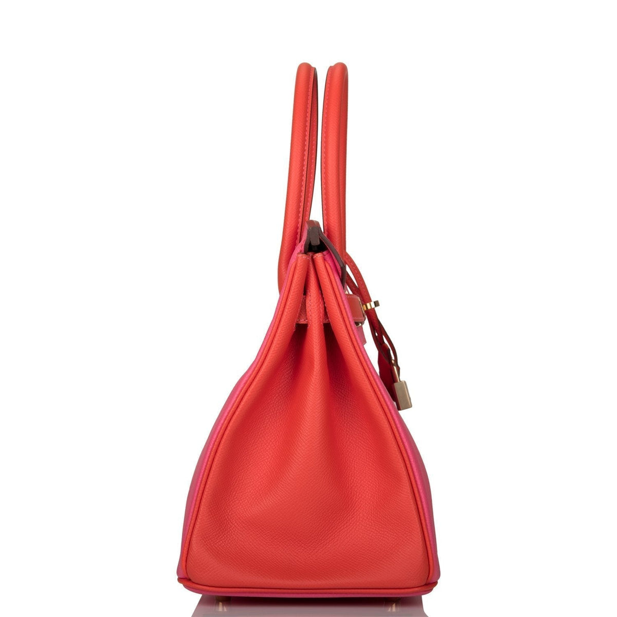 Hermes Birkin 30cm Bi-Color Rose Azalee and Feu Epsom Permabrass Hardware Hermes