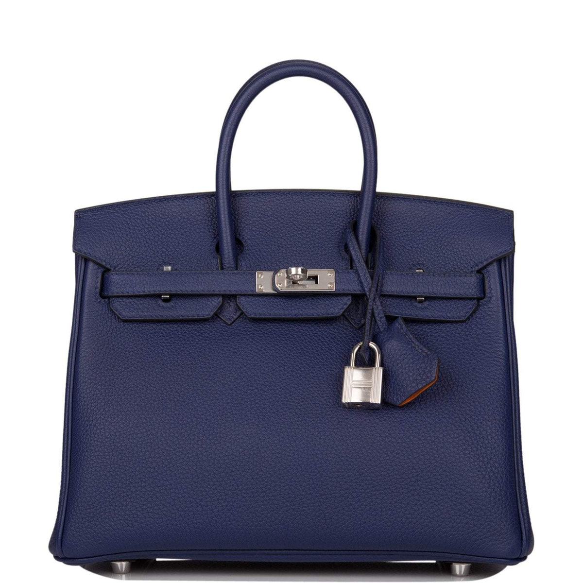 Hermes Bleu Encre Verso Togo Birkin 25cm Palladium Hardware BagAg