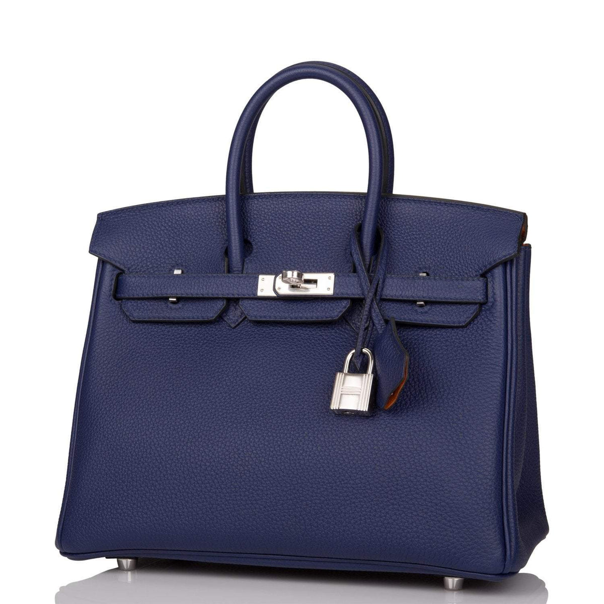 Hermes Bleu Encre Verso Togo Birkin 25cm Palladium Hardware BagAg
