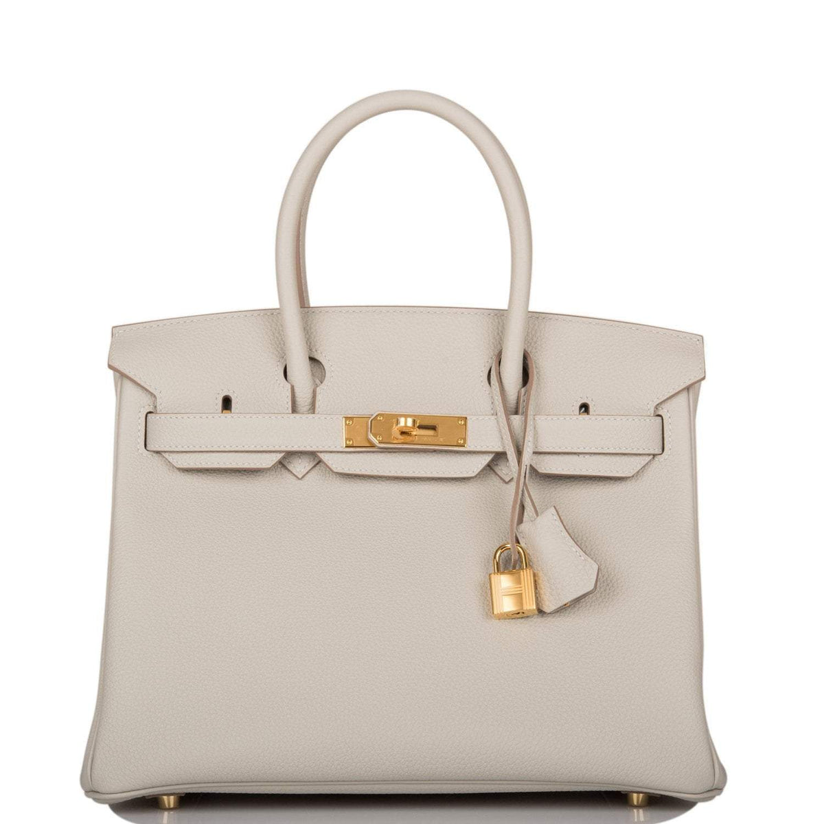 Hermes Gris Perle Togo Birkin 30cm Gold Hardware BagAg