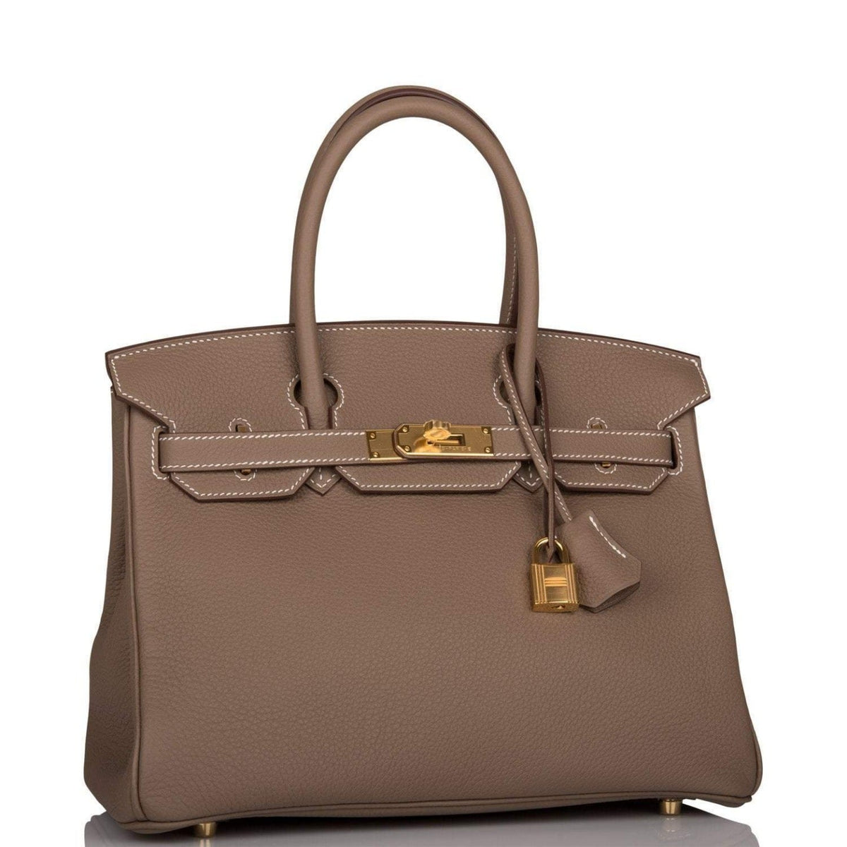 Hermes Etoupe Togo Birkin 30cm Gold Hardware BagAg
