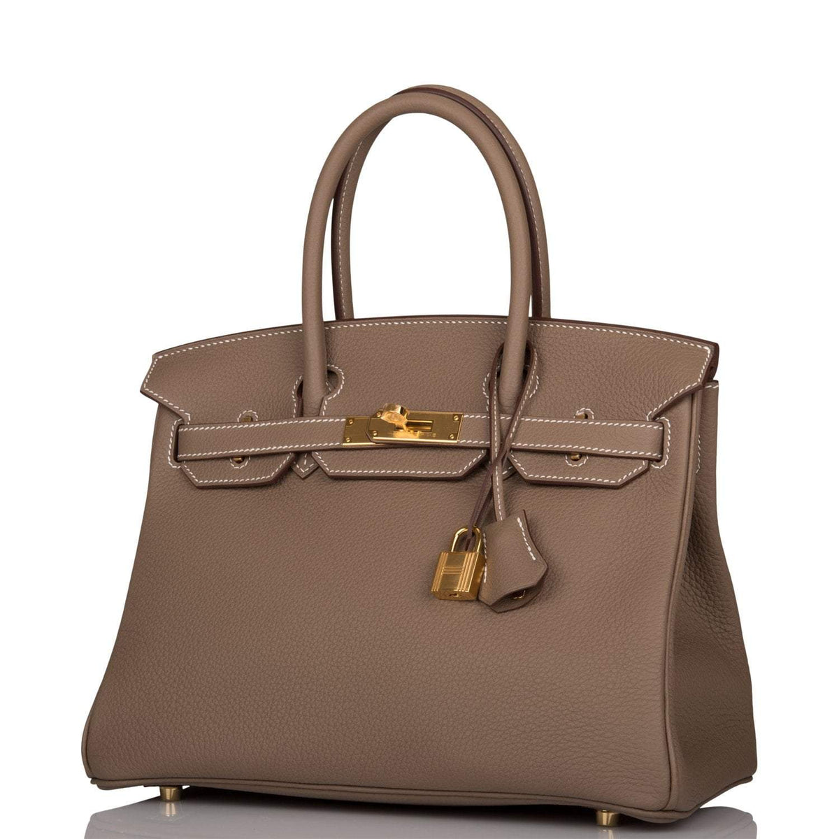 Hermes Etoupe Togo Birkin 30cm Gold Hardware BagAg