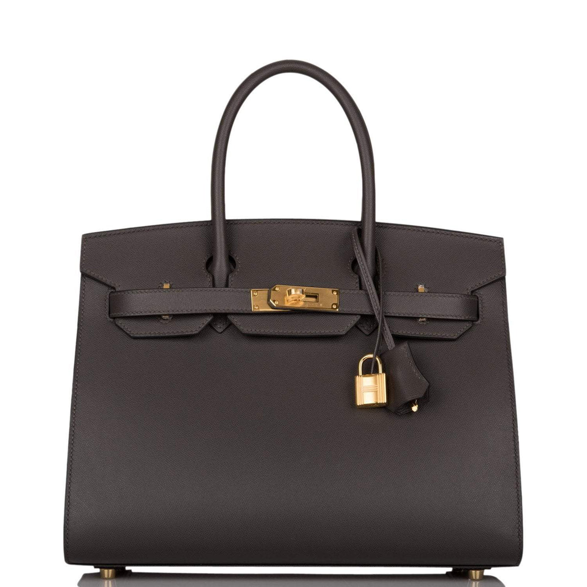 Hermes Graphite Veau Madame Sellier Birkin 30cm Gold Hardware BagAg
