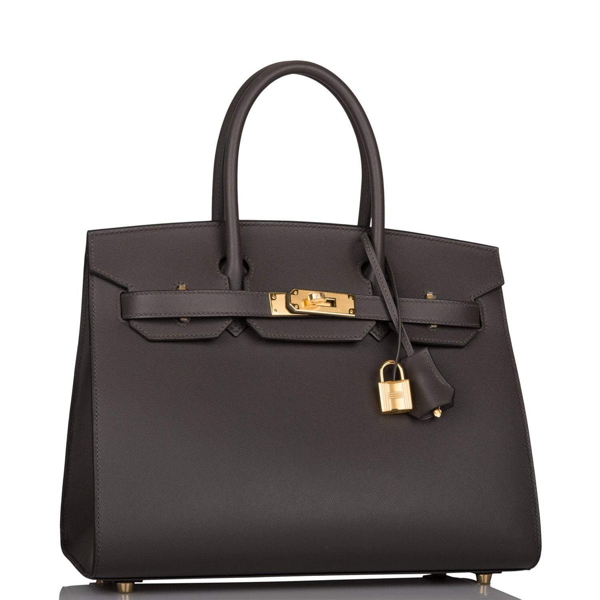 Hermes Graphite Veau Madame Sellier Birkin 30cm Gold Hardware BagAg