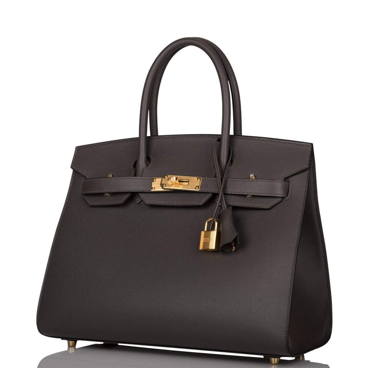 Hermes Graphite Veau Madame Sellier Birkin 30cm Gold Hardware BagAg