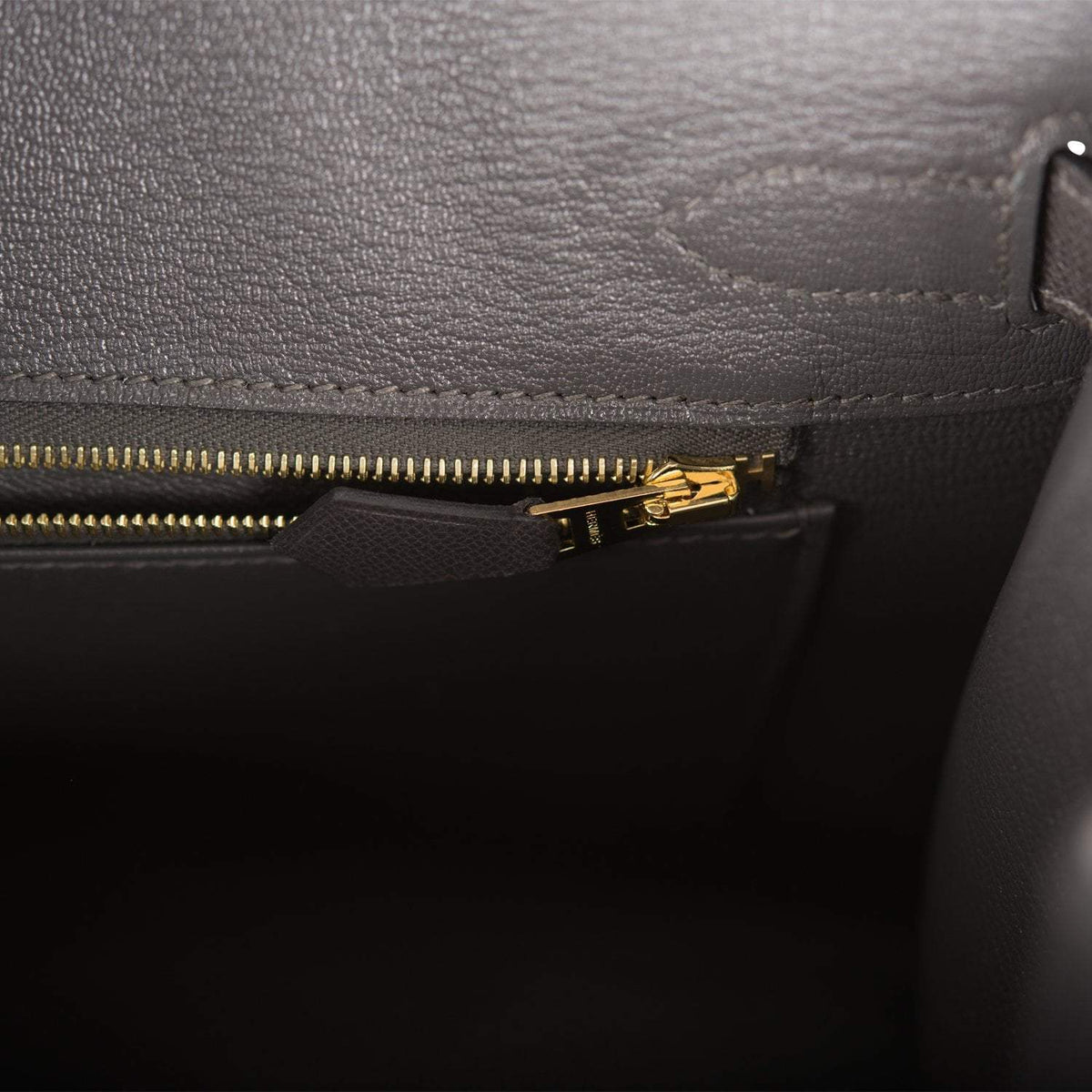 Hermes Graphite Veau Madame Sellier Birkin 30cm Gold Hardware BagAg