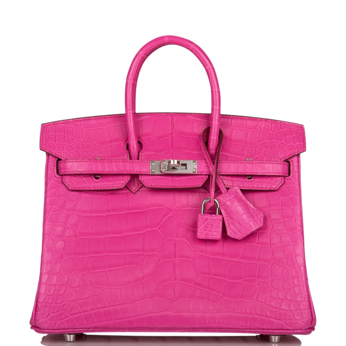 Hermes Birkin 25 Rose Shocking Matte Alligator Palladium Hardware Hermes