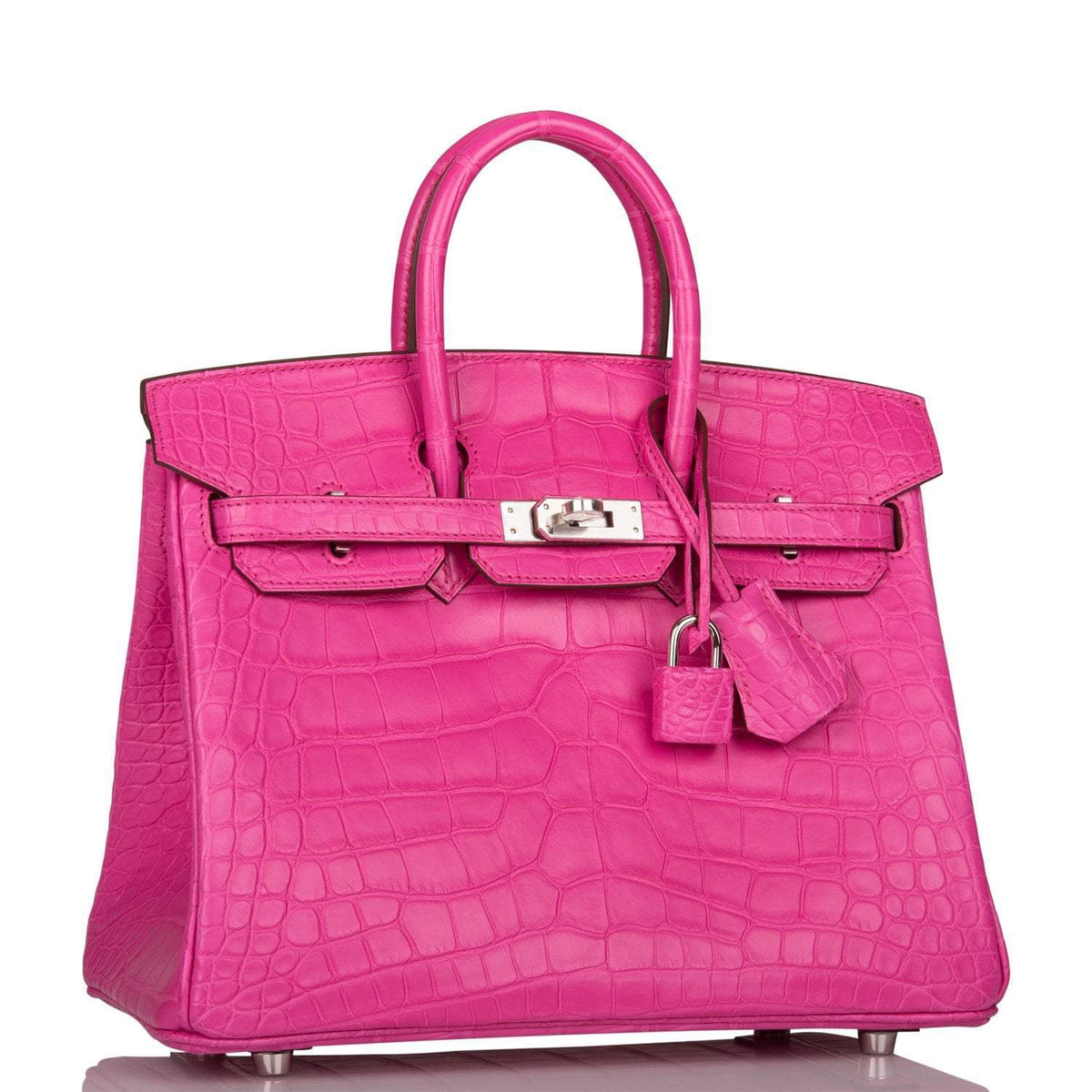 Hermes Birkin 25 Rose Shocking Matte Alligator Palladium Hardware Hermes