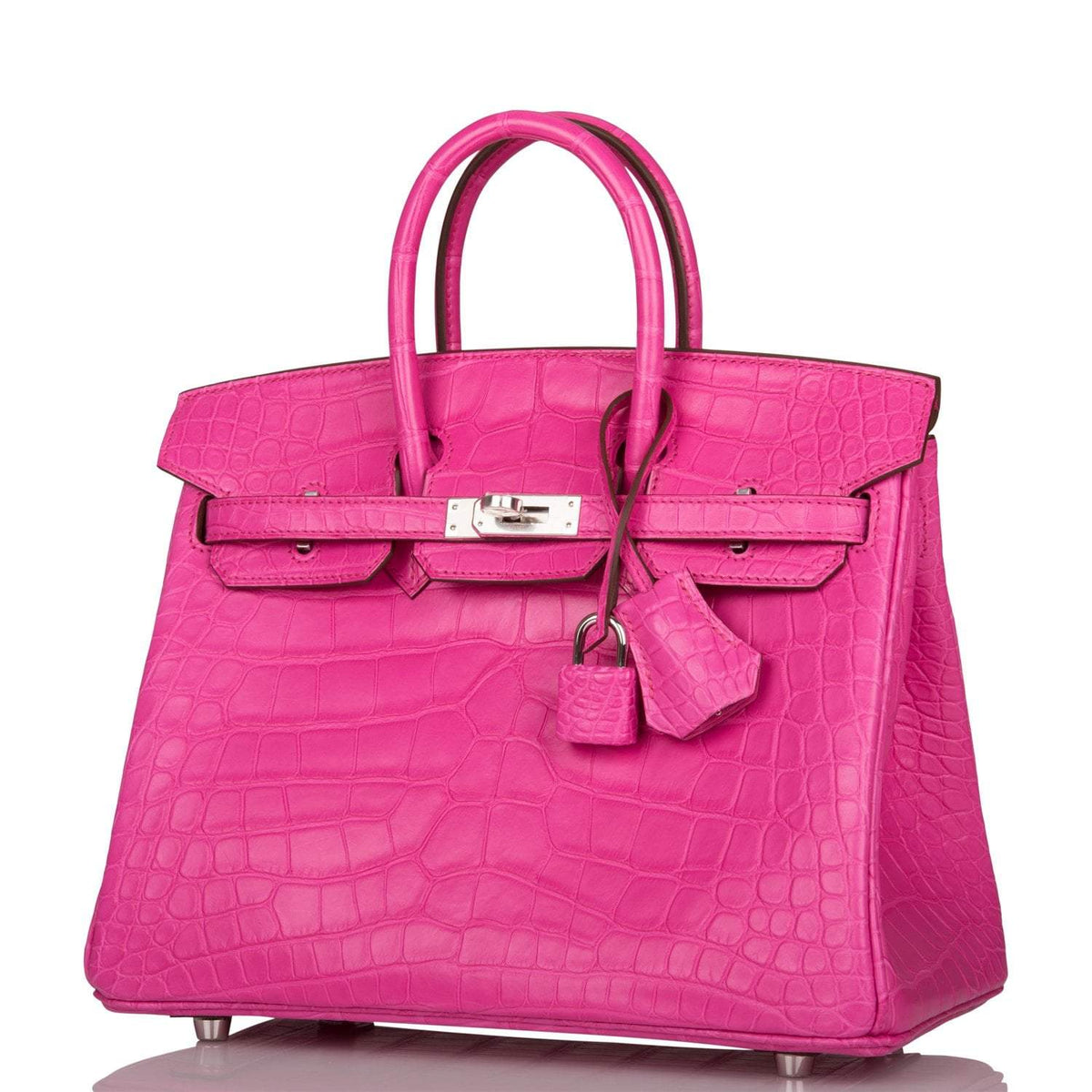 Hermes Birkin 25 Rose Shocking Matte Alligator Palladium Hardware Hermes