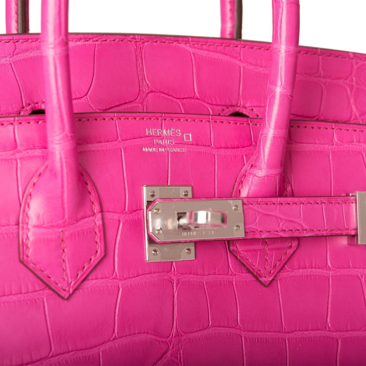 Hermes Birkin 25 Rose Shocking Matte Alligator Palladium Hardware Hermes