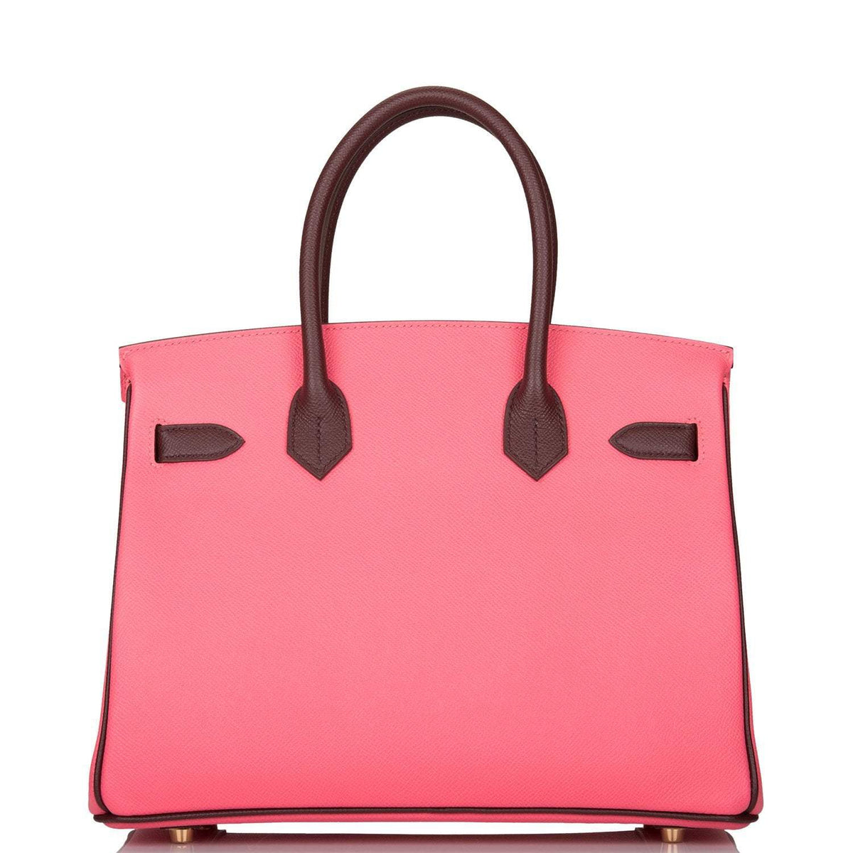 Hermes Birkin 30cm Bi-Color Rose Azalee and Bordeaux Epsom Gold Hardware Hermes