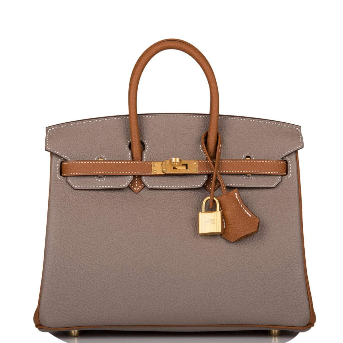 Hermes Birkin 25 Gris Asphalte and Gold Togo Brushed Gold Hardware Hermes