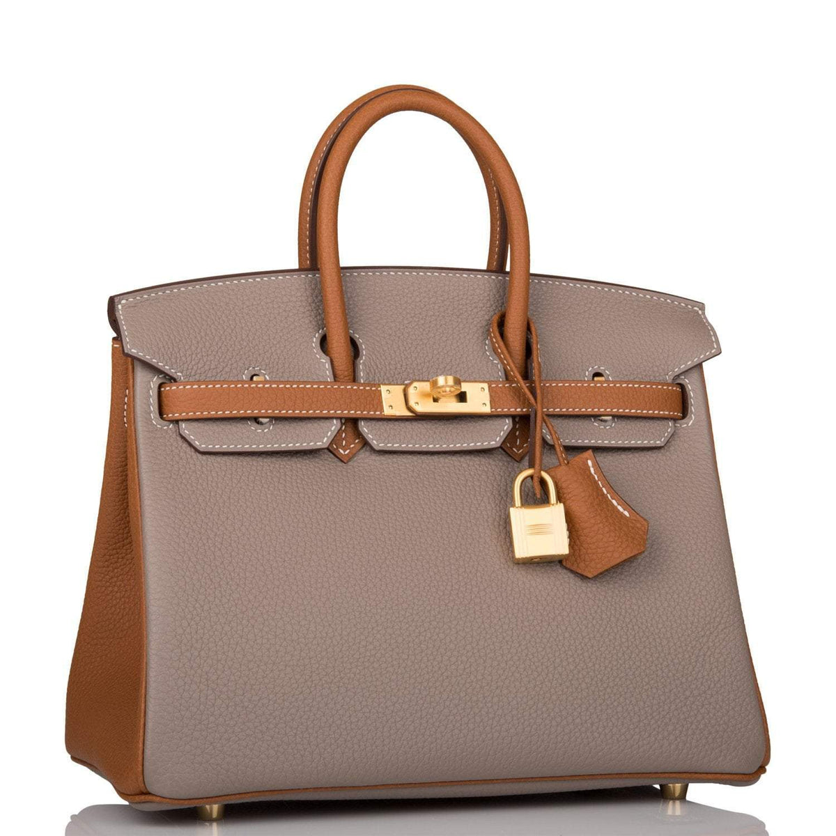 Hermes Birkin 25 Gris Asphalte and Gold Togo Brushed Gold Hardware Hermes