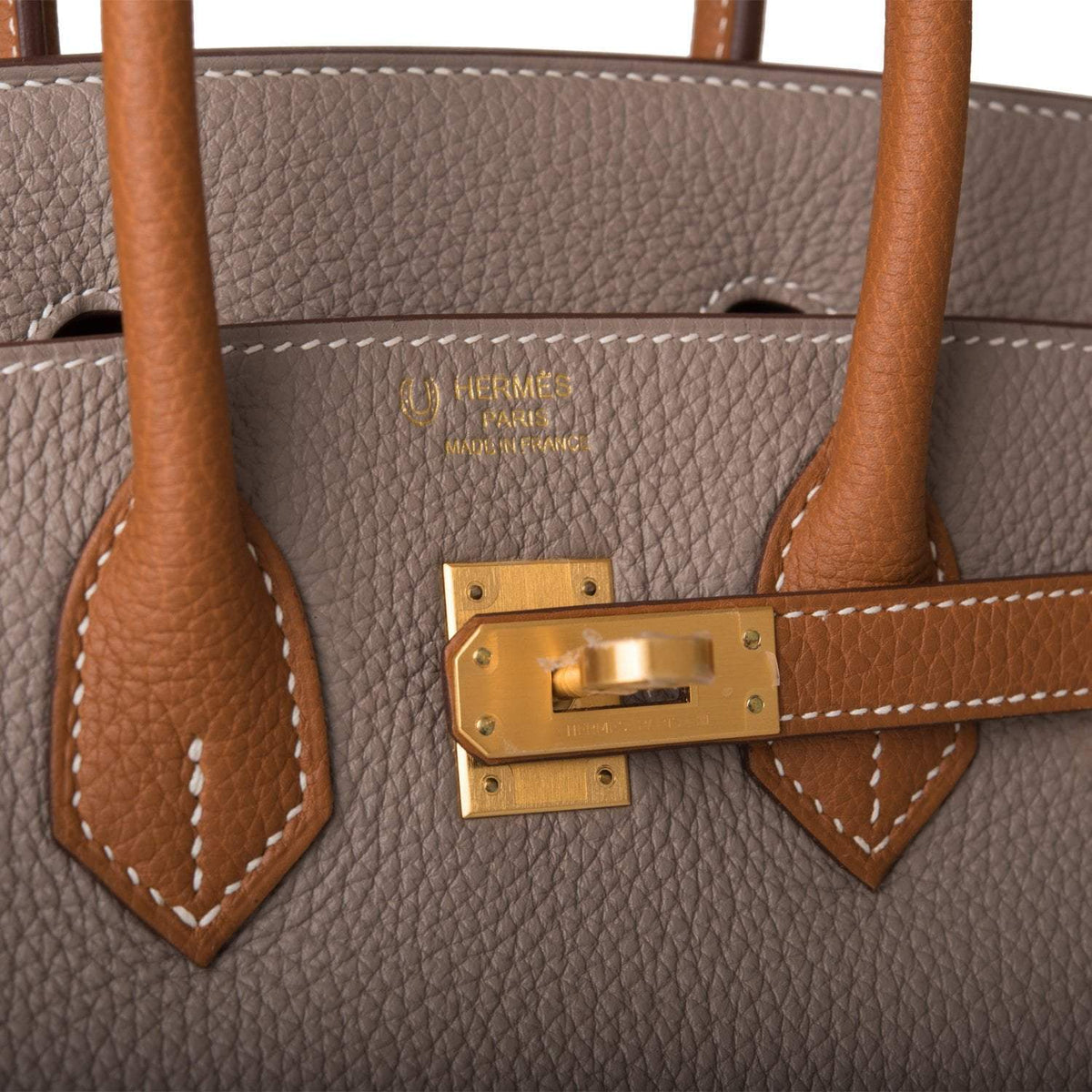 Hermes Birkin 25 Gris Asphalte and Gold Togo Brushed Gold Hardware Hermes