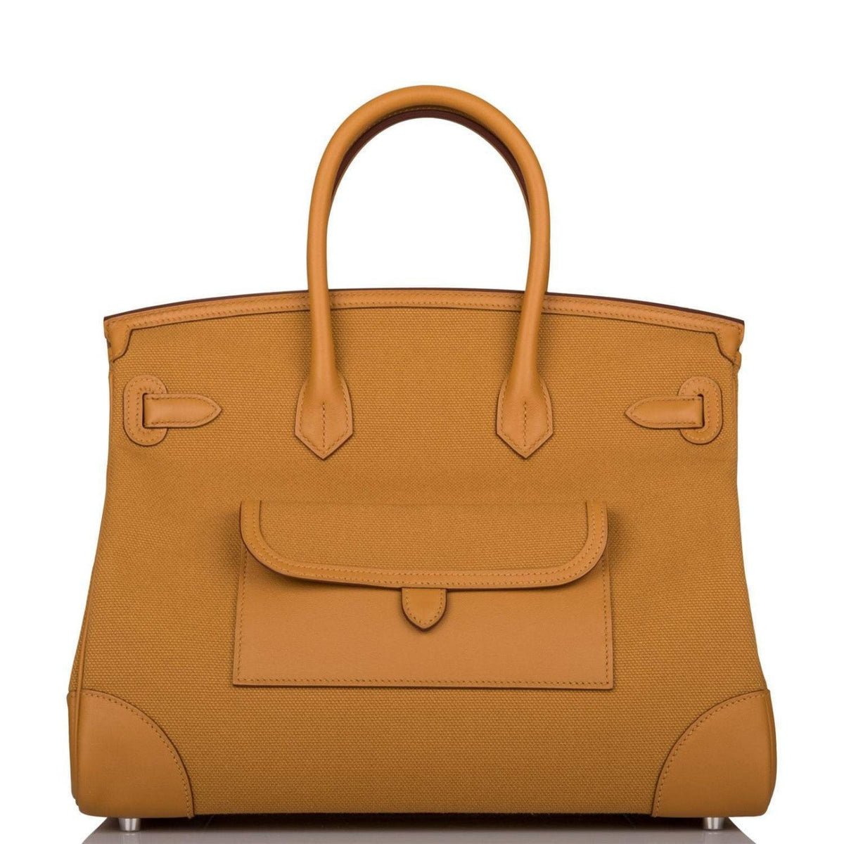 Hermes Birkin 35cm Desert/Sesame Swift and Toile Canvas "Cargo" Palladium Hardware BagAg