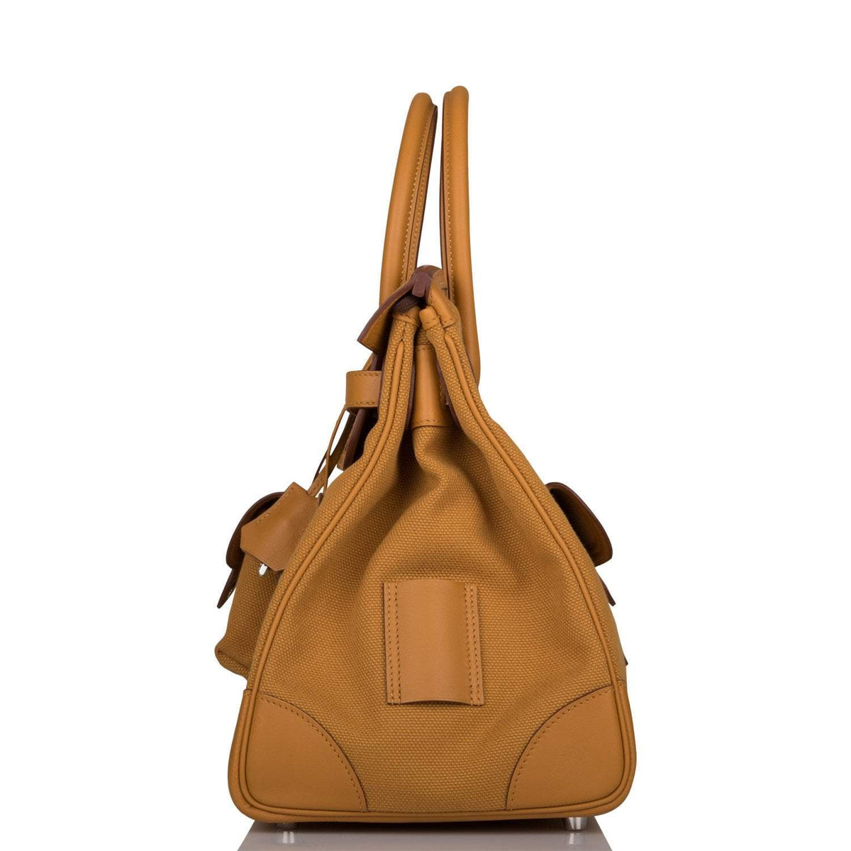 Hermes Birkin 35cm Desert/Sesame Swift and Toile Canvas "Cargo" Palladium Hardware BagAg