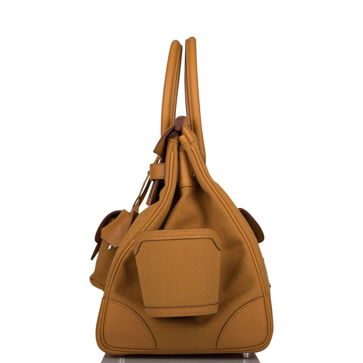 Hermes Birkin 35cm Desert/Sesame Swift and Toile Canvas "Cargo" Palladium Hardware BagAg