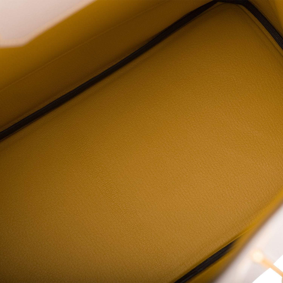 Hermes Birkin 35 Etoupe and Jaune Ambre Togo Brushed Gold Hardware BagAg