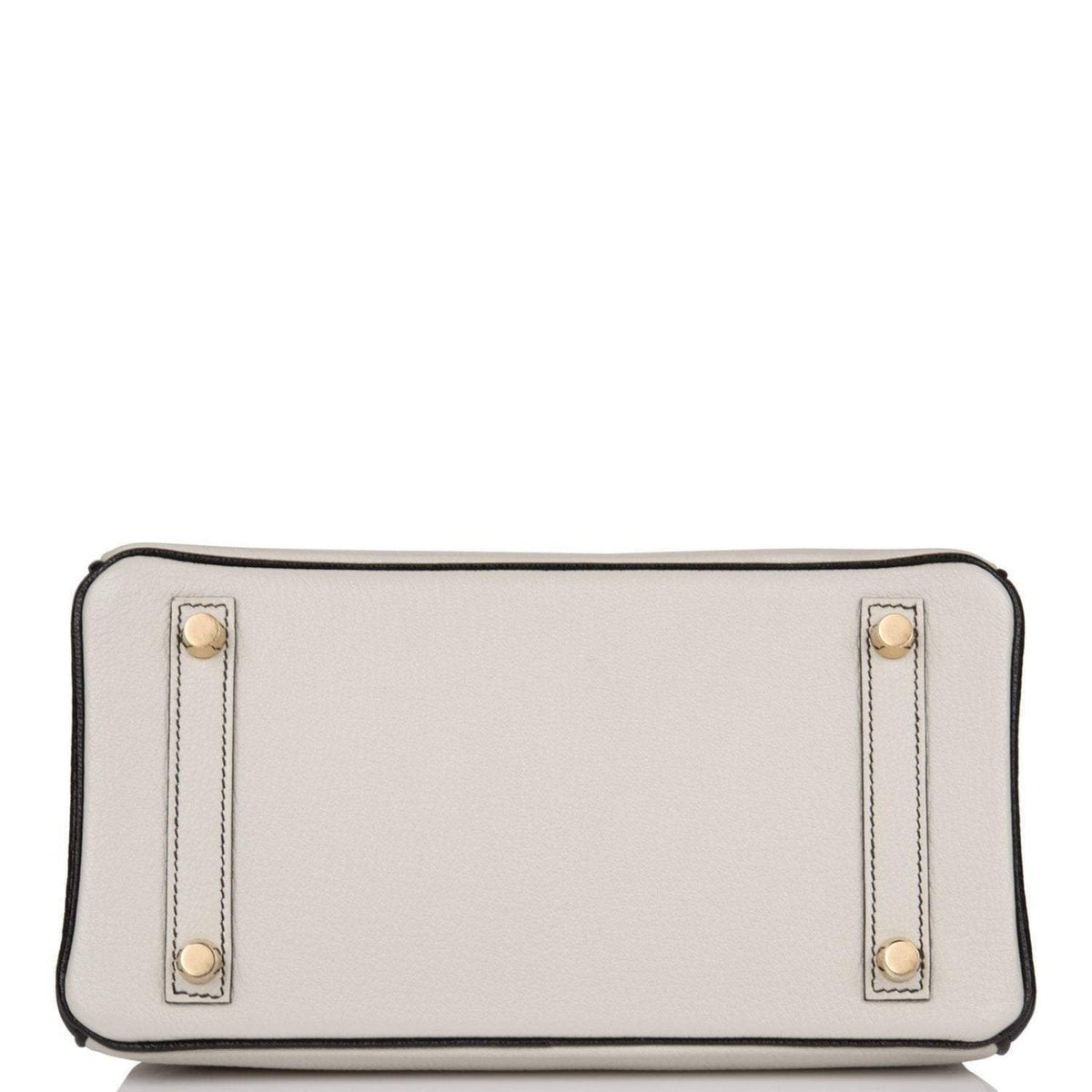 Birkin 25 Gris Perle and Black Chèvre Brushed Gold Hardware Hermes