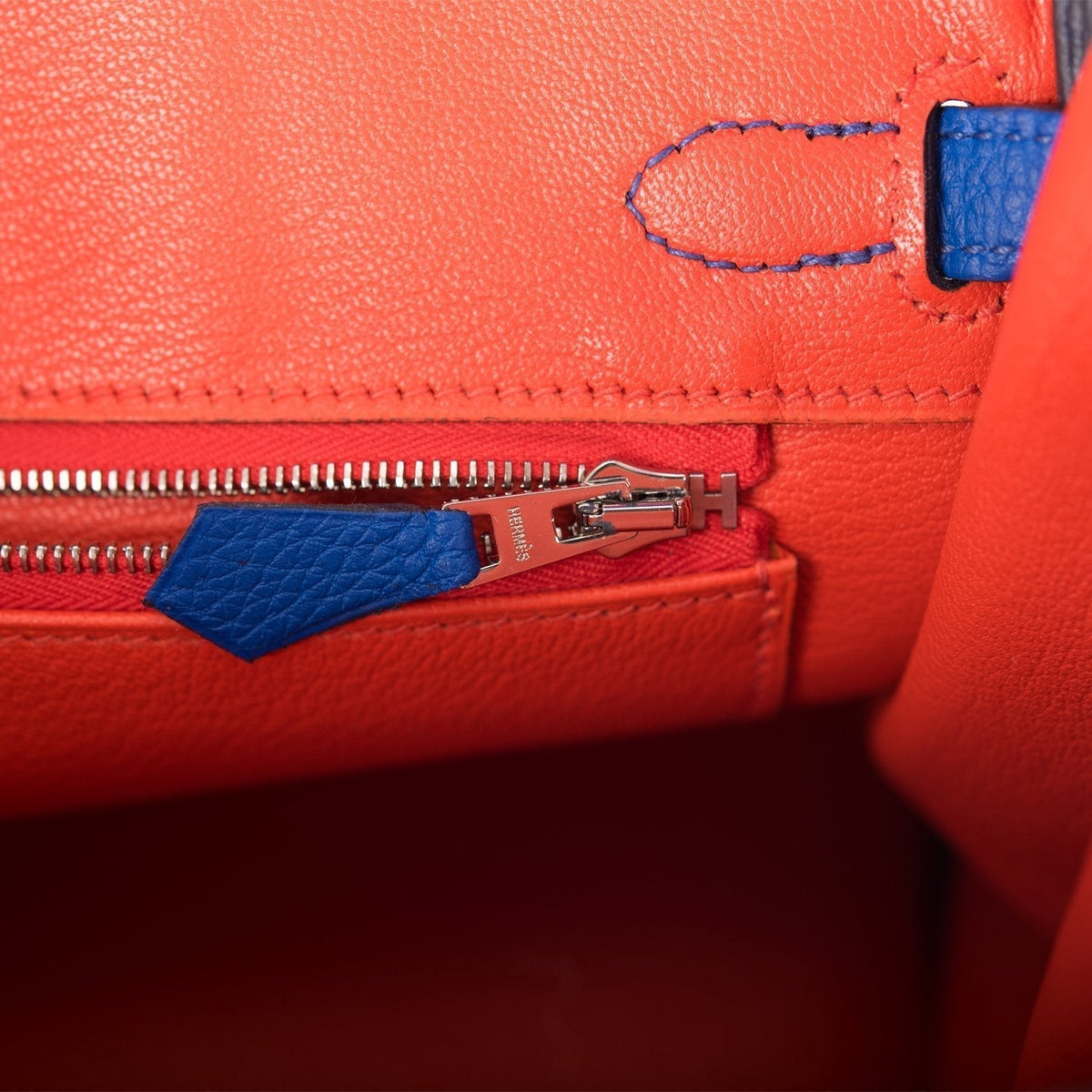 Hermes Birkin 25 Bleu Royal Verso Togo Palladium Hardware Hermes