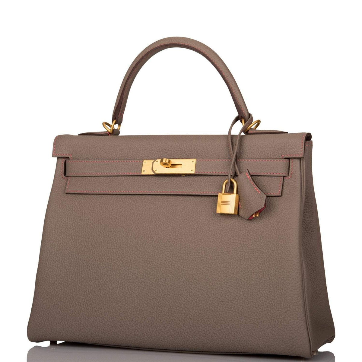 Hermes Horseshoe Stamp (HSS) Gris Asphalte Verso Togo Retourne Kelly 32cm Brushed Gold Hardware Hermes
