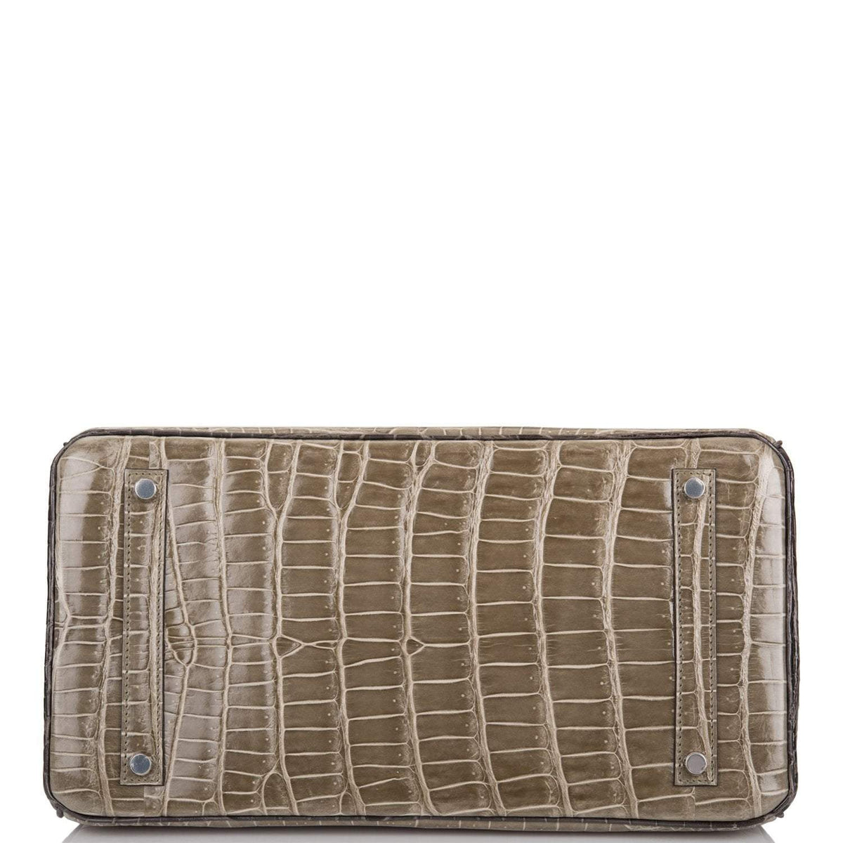 Hermes  Birkin 35cm Bi-Color Gris Tourterelle and Graphite Shiny Porosus Crocodile Brushed Palladium Hardware Hermes