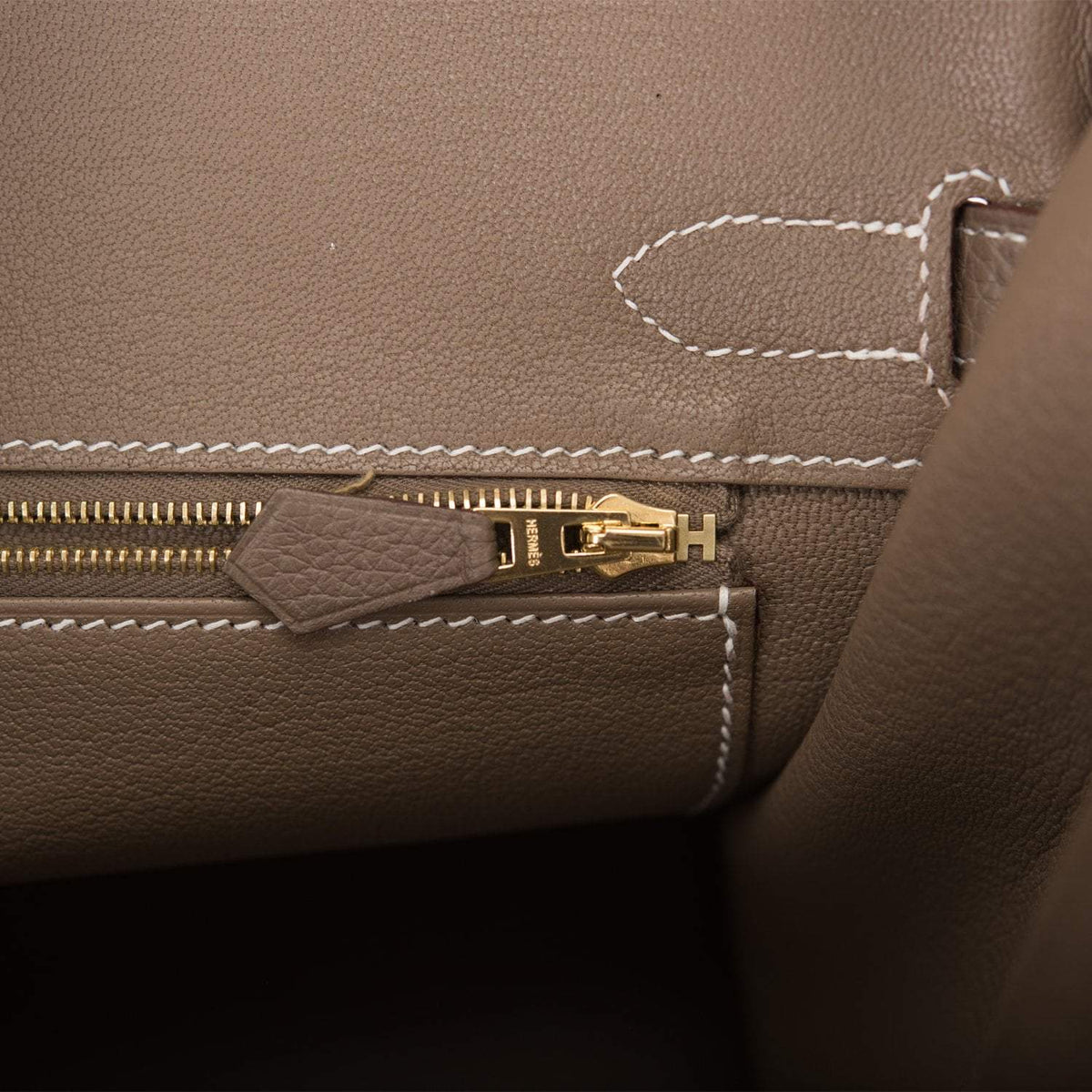 Hermes Etoupe Clemence Birkin 30cm Gold Hardware Hermes