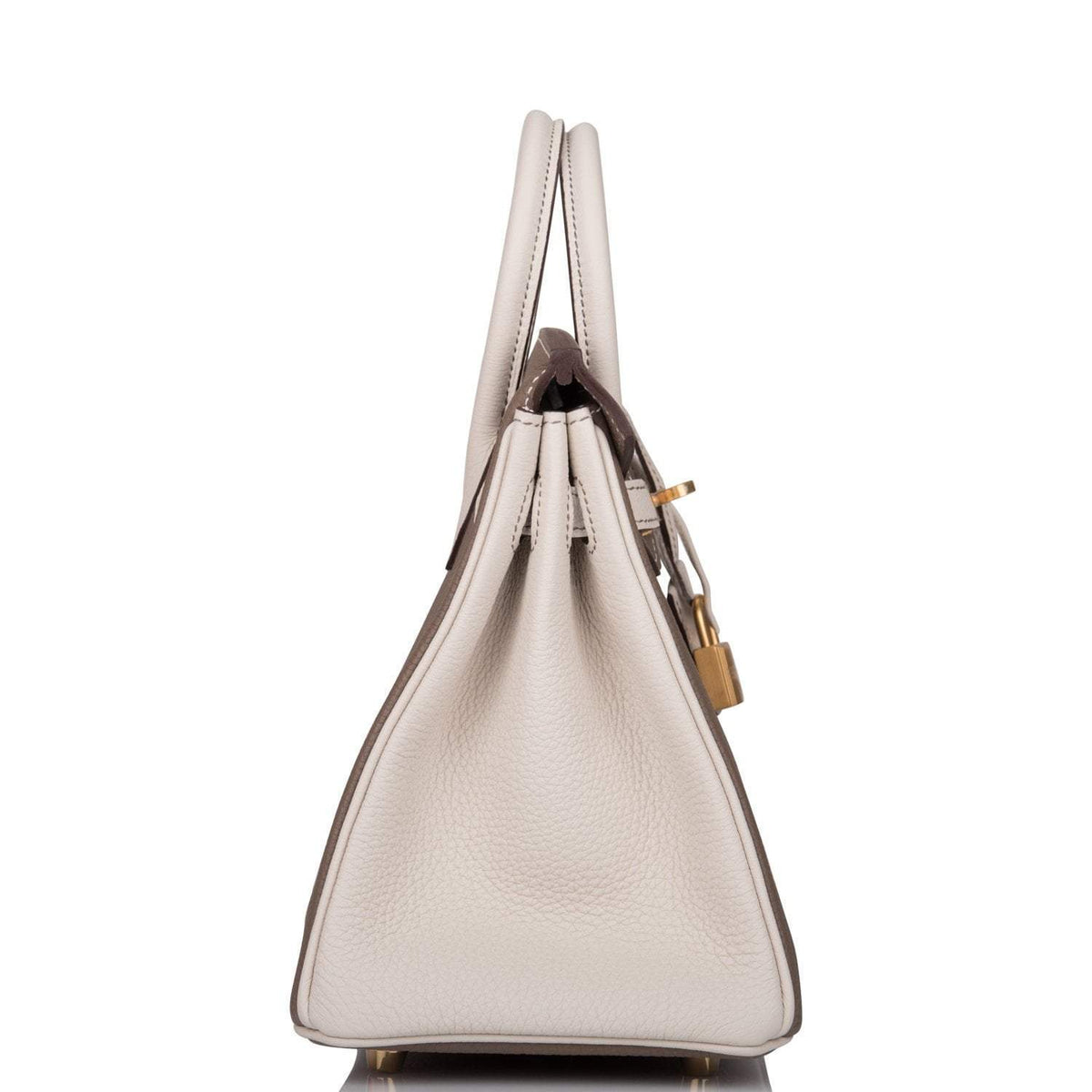 Hermes Birkin 25 Etoupe and Craie Togo Brushed Gold Hardware Hermes