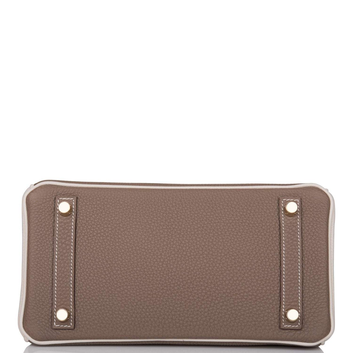 Hermes Birkin 25 Etoupe and Craie Togo Brushed Gold Hardware Hermes