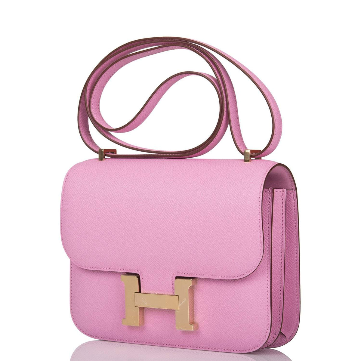 Hermes Mauve Sylvestre Epsom Mini Constance 18cm Permabrass Hardware Hermes