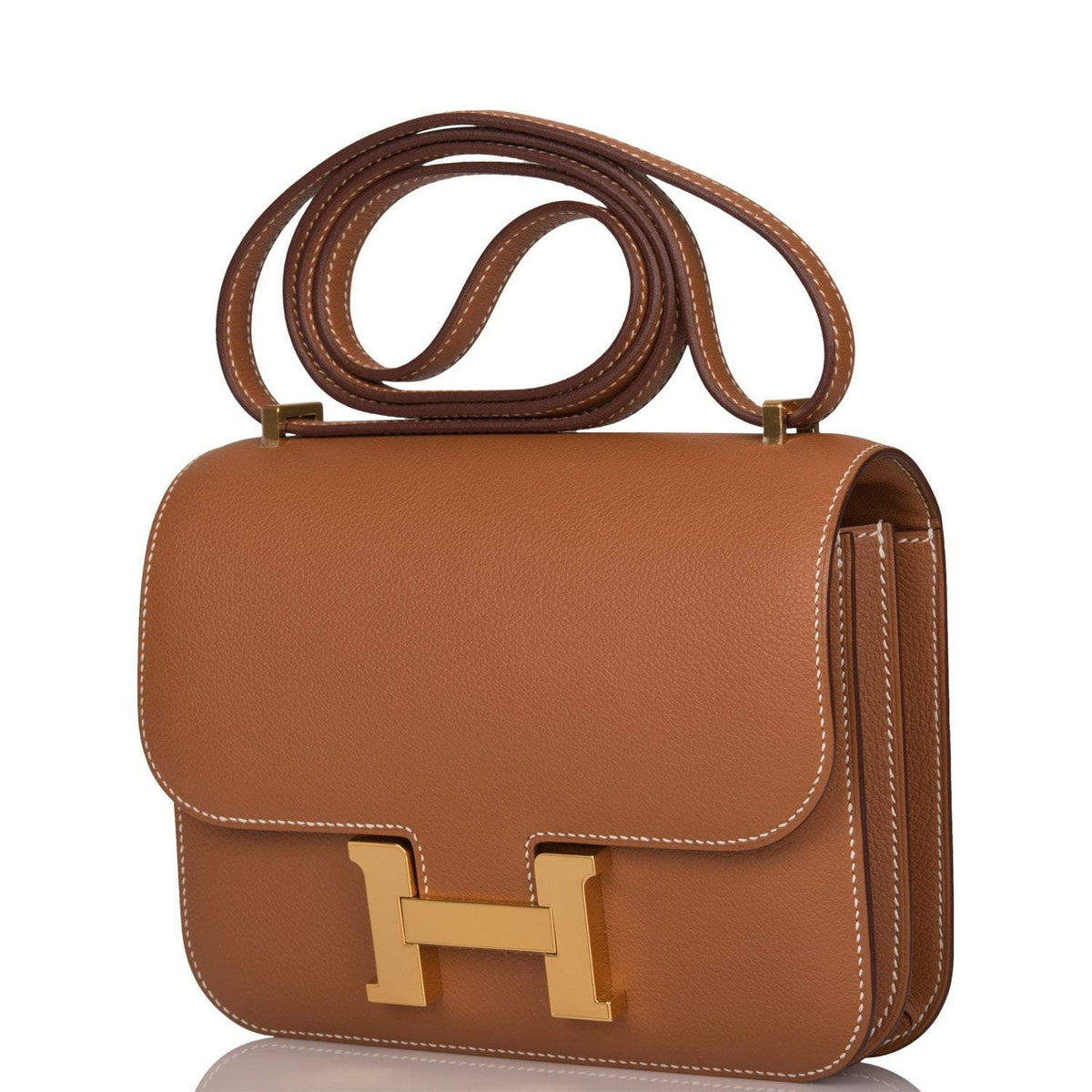Hermes Gold Evercolor Mini Constance 18cm Gold Hardware Hermes