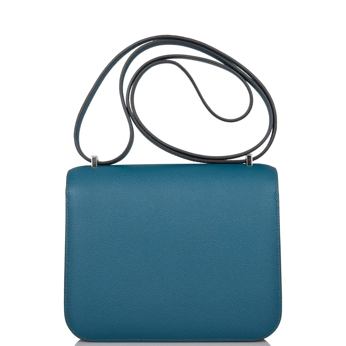 Hermes Vert Bosphore Epsom Mini Constance 18cm Lacquer Hardware BagAg