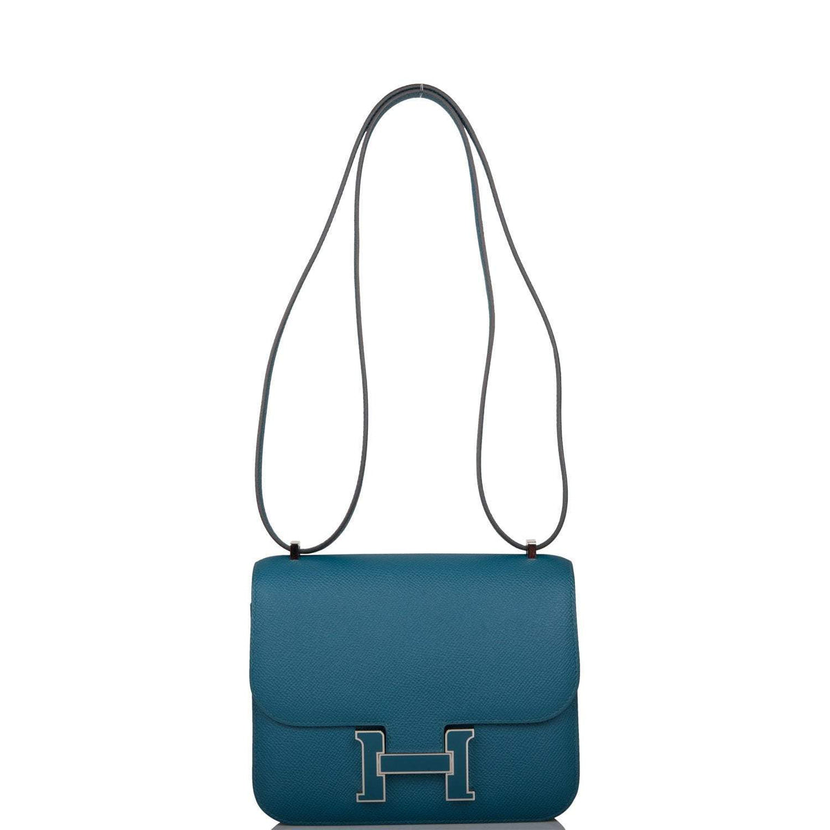 Hermes Vert Bosphore Epsom Mini Constance 18cm Lacquer Hardware BagAg