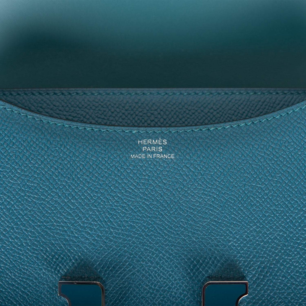 Hermes Vert Bosphore Epsom Mini Constance 18cm Lacquer Hardware BagAg