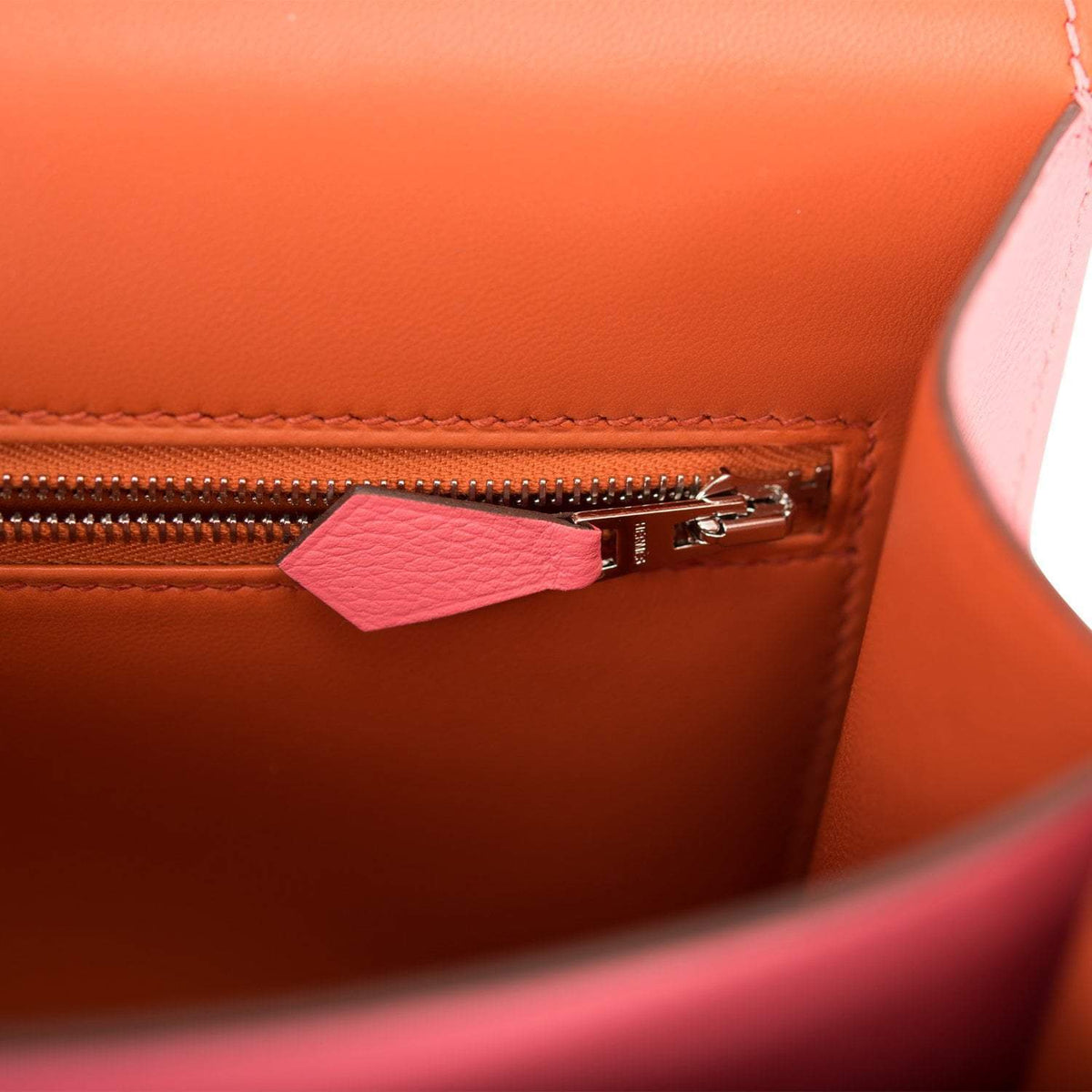 Hermes Rose D'Ete Verso Evercolor Constance 24cm Palladium Hardware Crowned Bag