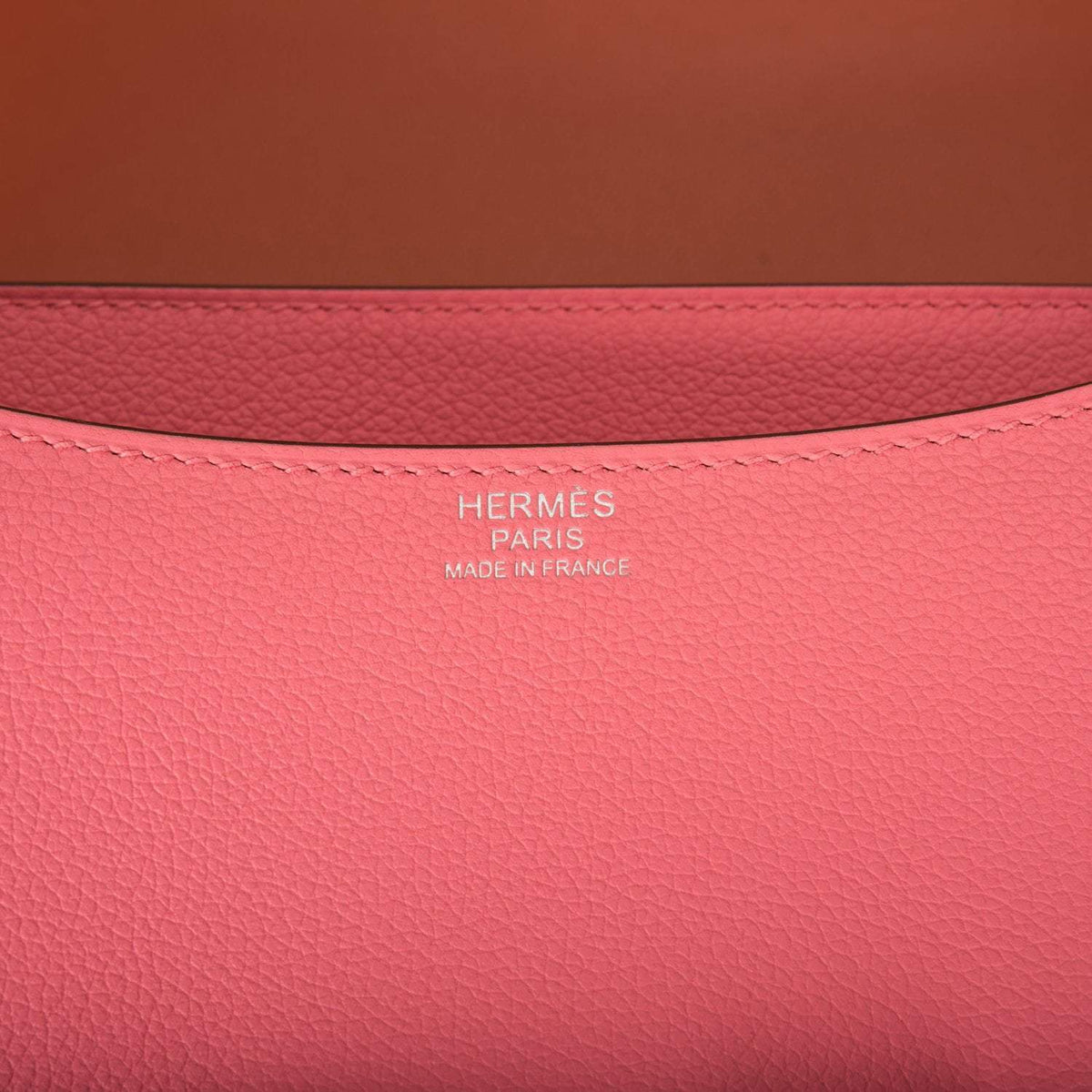 Hermes Rose D'Ete Verso Evercolor Constance 24cm Palladium Hardware Crowned Bag