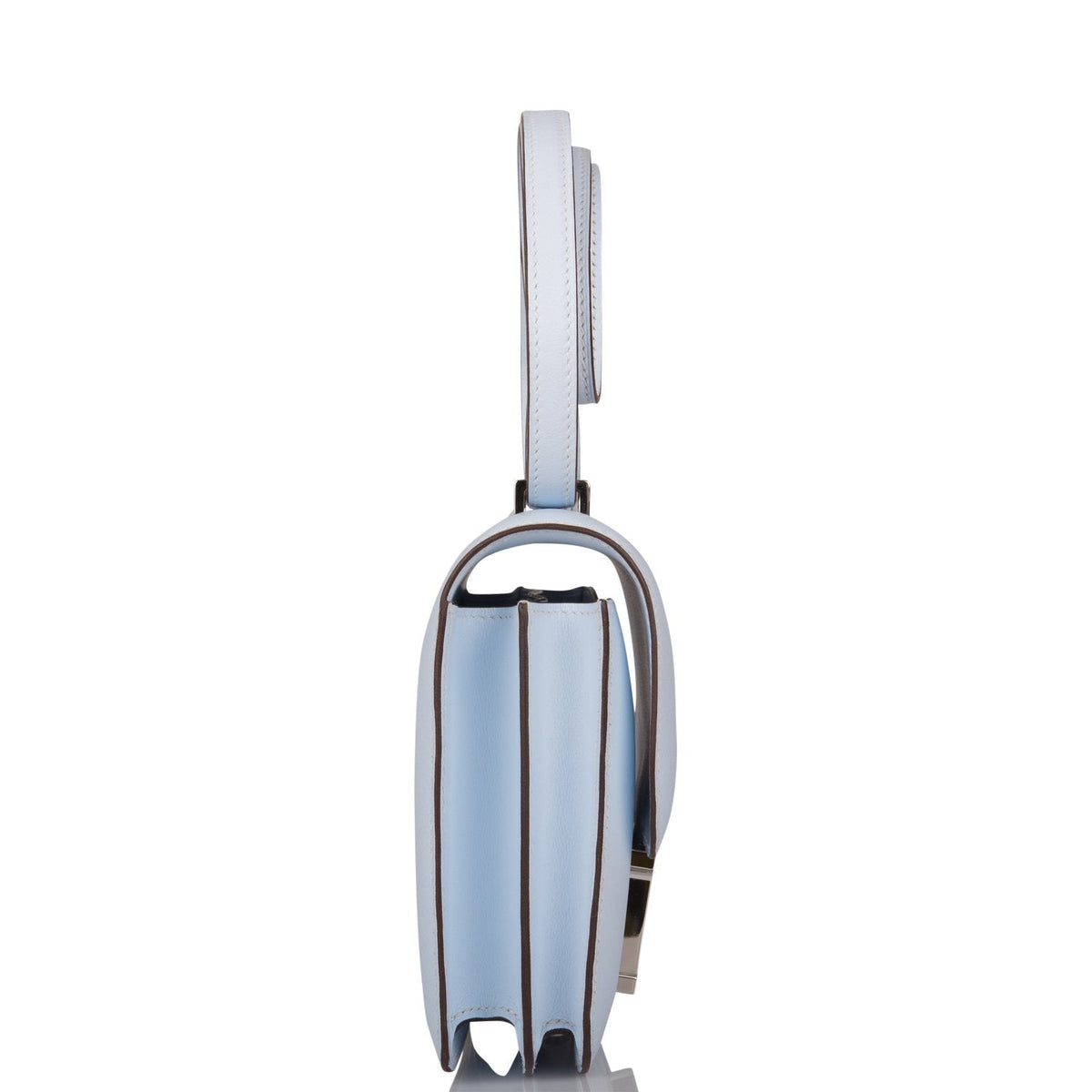 Hermes Bleu Brume Swift Mini Constance 18cm Palladium Hardware BagAg
