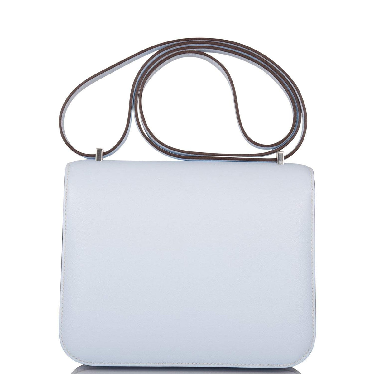 Hermes Bleu Brume Swift Mini Constance 18cm Palladium Hardware BagAg