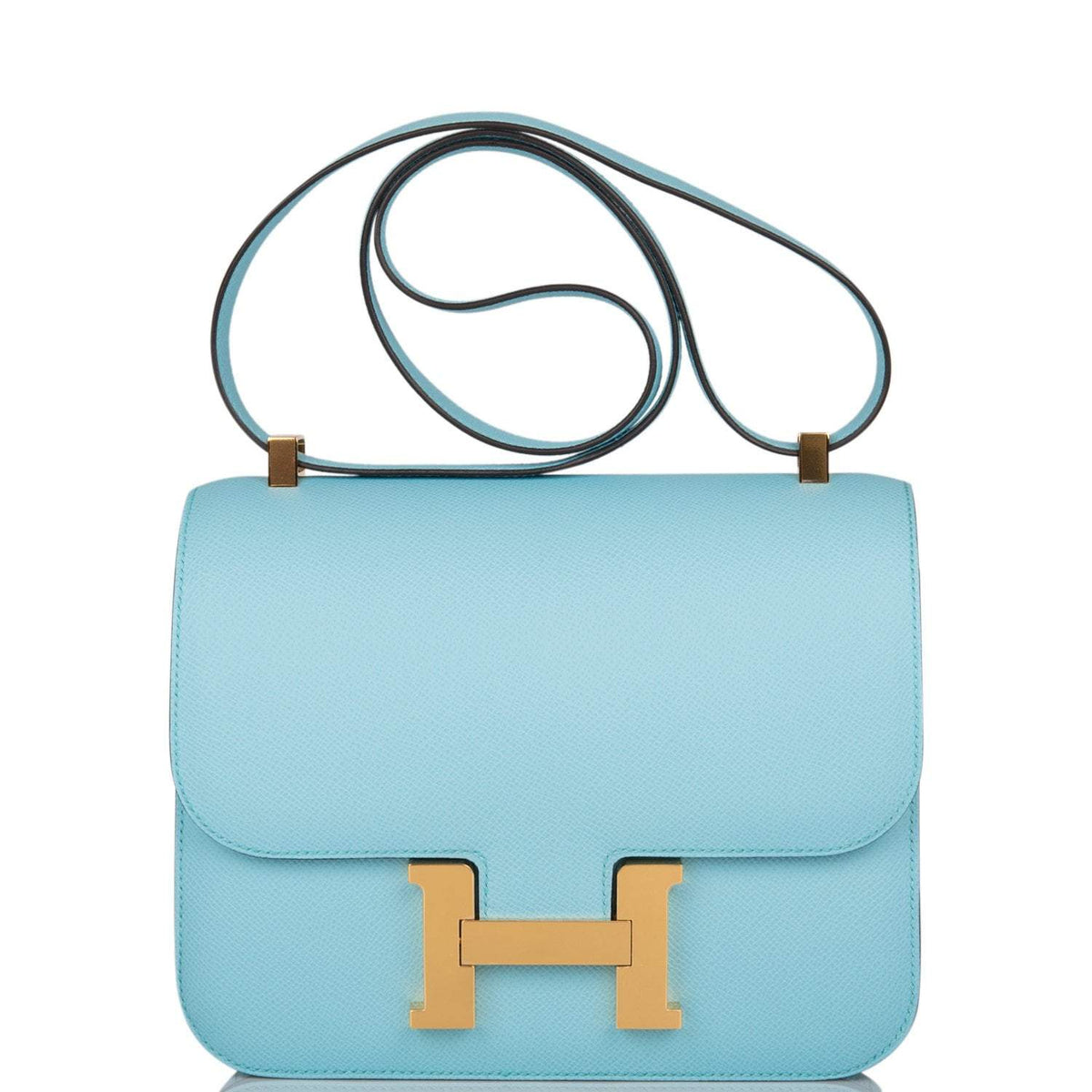 Hermes Bleu Atoll Epsom Constance 24cm Gold Hardware BagAg