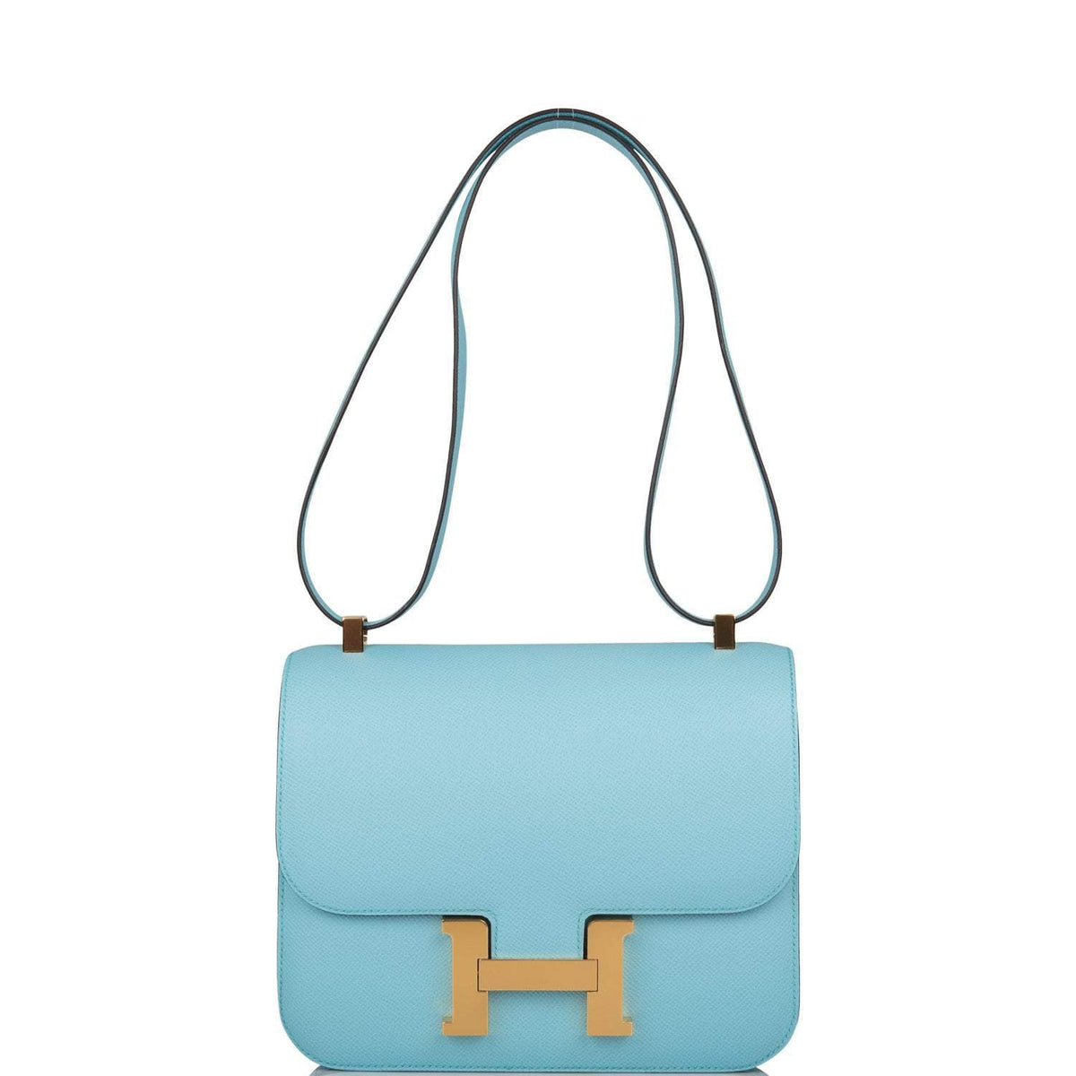 Hermes Bleu Atoll Epsom Constance 24cm Gold Hardware BagAg