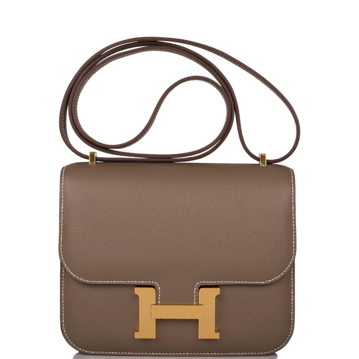 Hermes Etoupe Epsom Mini Constance 18cm Gold Hardware Hermes
