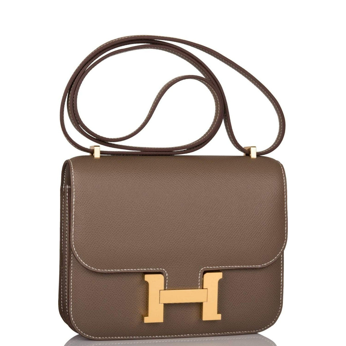 Hermes Etoupe Epsom Mini Constance 18cm Gold Hardware Hermes